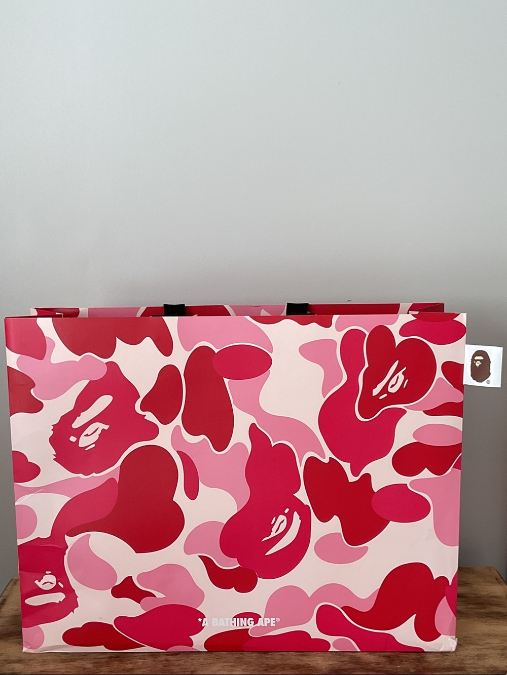 Authentic BAPE Pink ABC Camo Large Shopping Bag Shopper